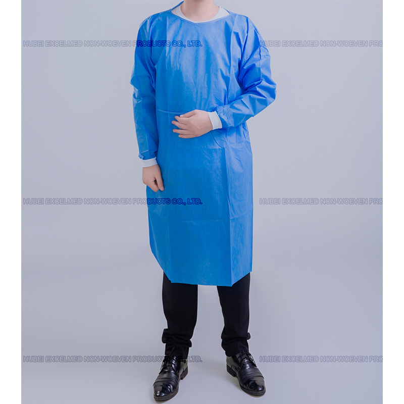 800 Workers China disposable plastic waterproof isolation gown  Factory-Polyethylene thumb loop isolation gown Supplier