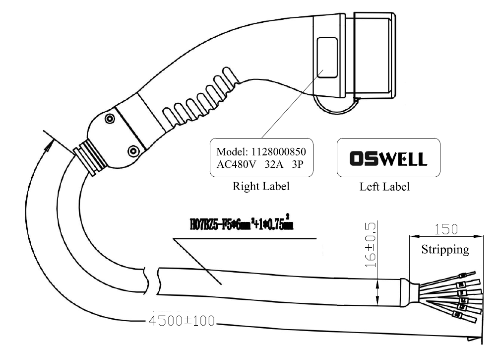 Conector de carga de CA IEC 62196-2 1128000850