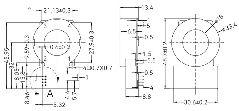 Sensor de corriente residual tipo A + 6 mA CC RCC32 E32T Sensor de corriente residual tipo A + 6 mA CC RCC32 E32T