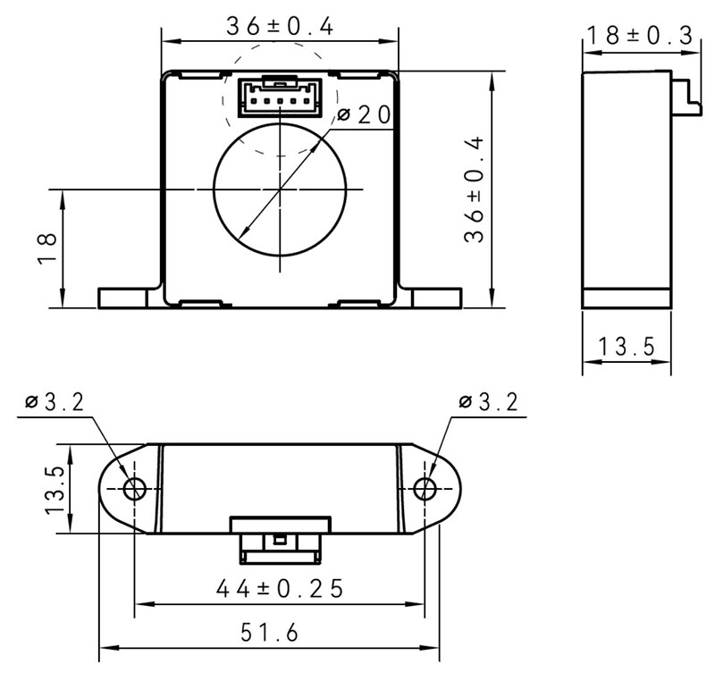 Sensor de corriente residual tipo A + 6 mA CC RCE32 E1ST