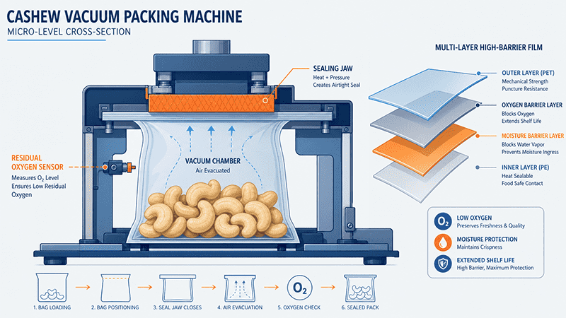 cashew nut vacuum packing machine