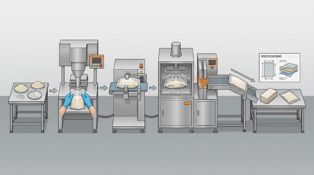 semi automatic rice packing line
