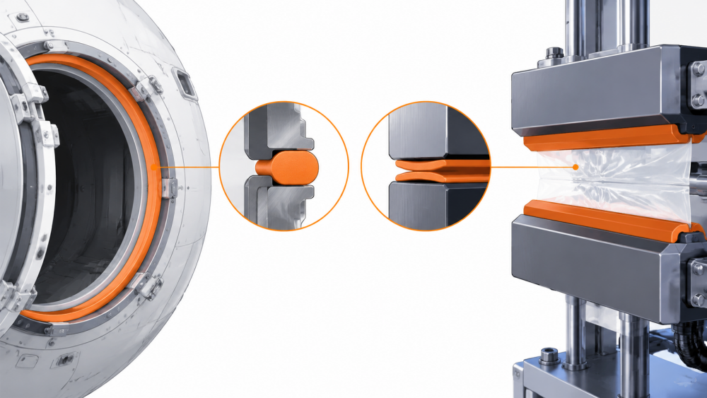 Illustration of seal physics shared by spacecraft joints and packaging seals