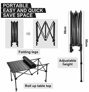 adjustable aluminum table