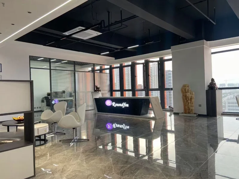 Roundfin company reception and lobby area