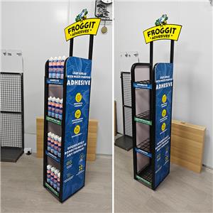 Adhesive display racks