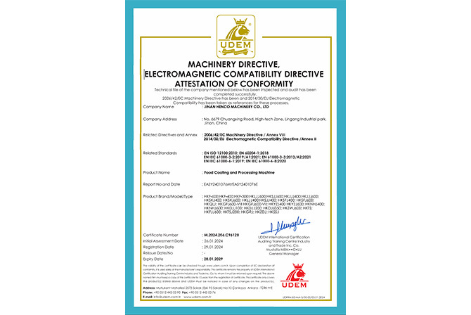 Application of CE certificate for equipment - Certificate