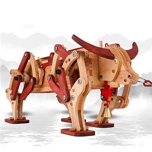 Wooden cow mechanical model