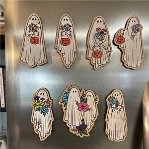 Halloween pumpkin skull ghost fridge magnet
