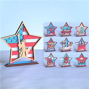 American flag star-shaped wooden frame
