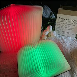 wooden folding book lamp