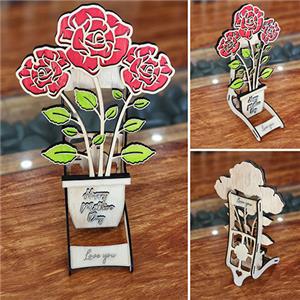 wooden potted plants