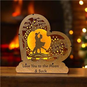 Valentine's wooden lamp