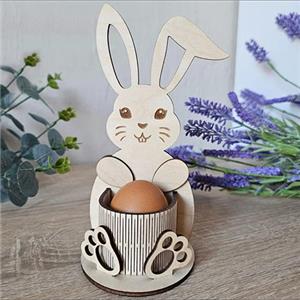 wooden rabbit egg cup