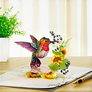 hummingbird pop-up card