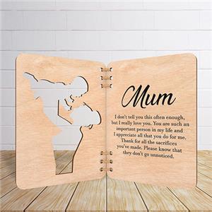 wooden custom made Mother's Day greeting card