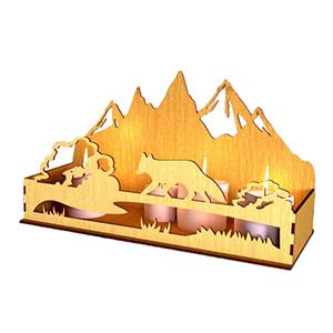 wooden animal candle holders