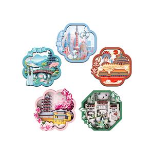 3D wooden fridge magnets