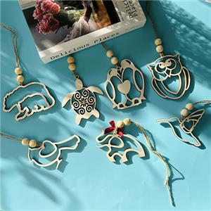 wooden animal pendant