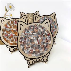 Morandi colored wooden puzzle