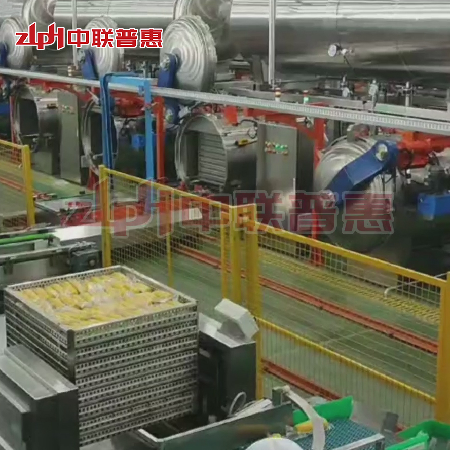 Automated sterilization production line for bagged corn