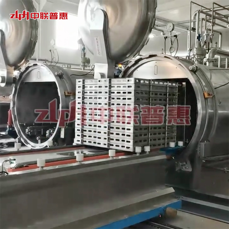 Automated sterilization line for pouch coconut