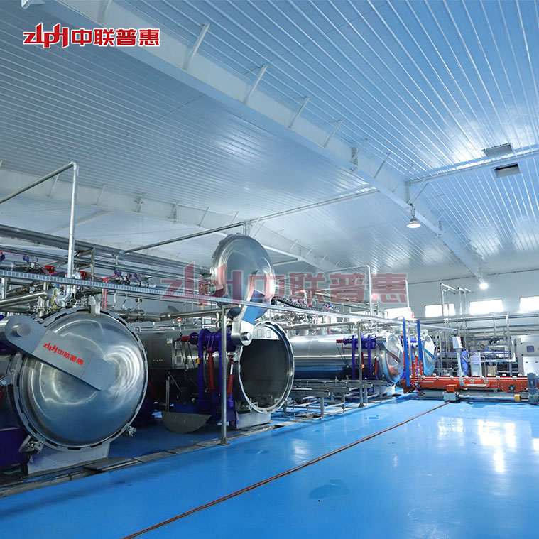 Glass bottle dairy beverage automatic sterilization production line