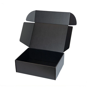 black corrugated boxes