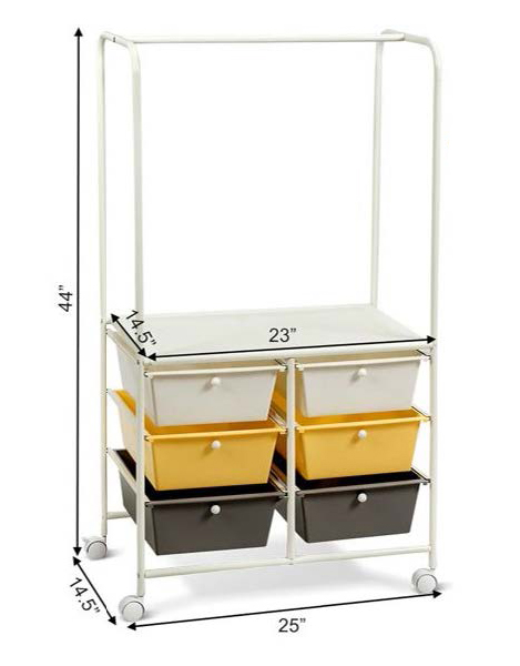 organizer with 6 removable drawers