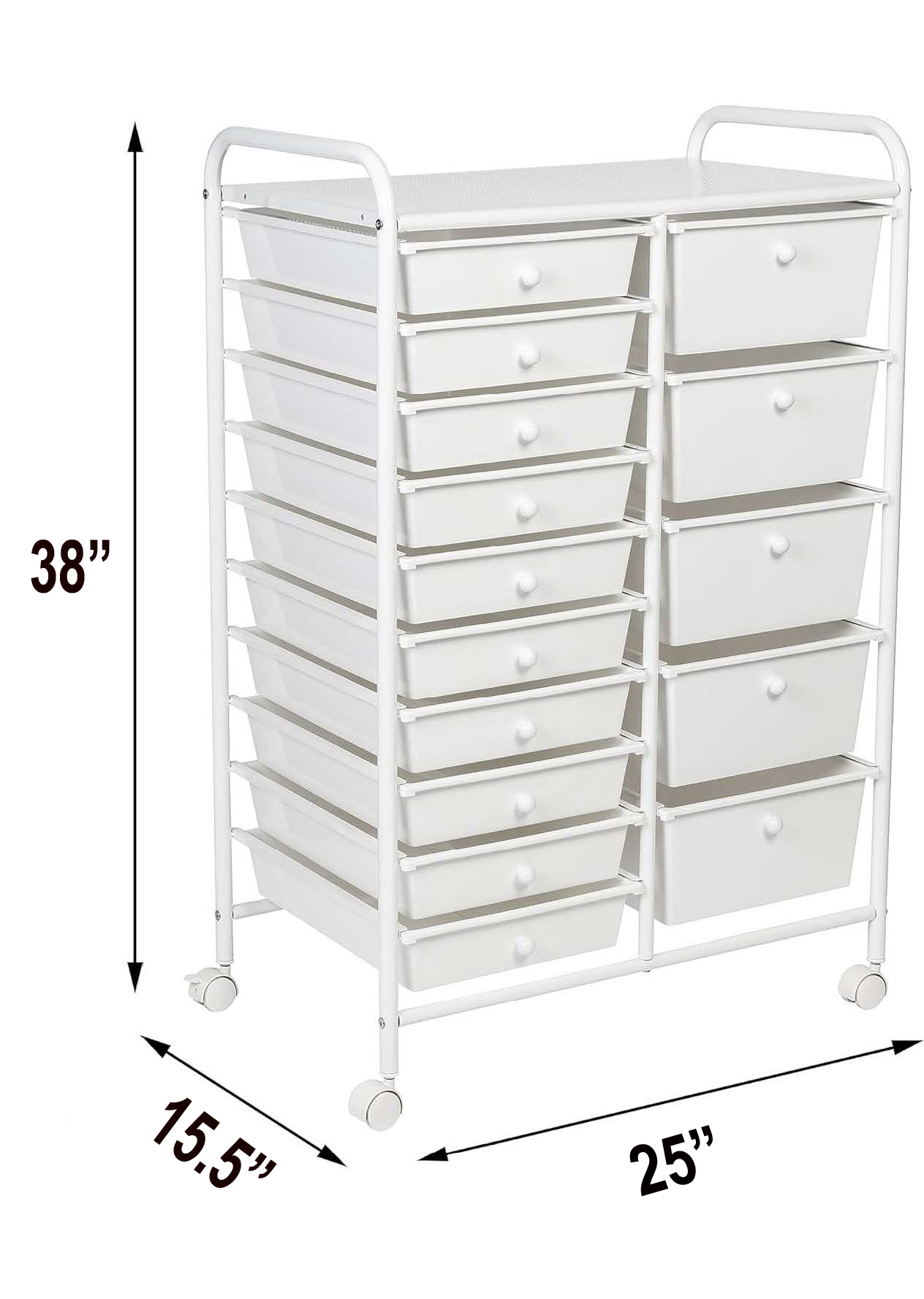 15 drawer storage cart
