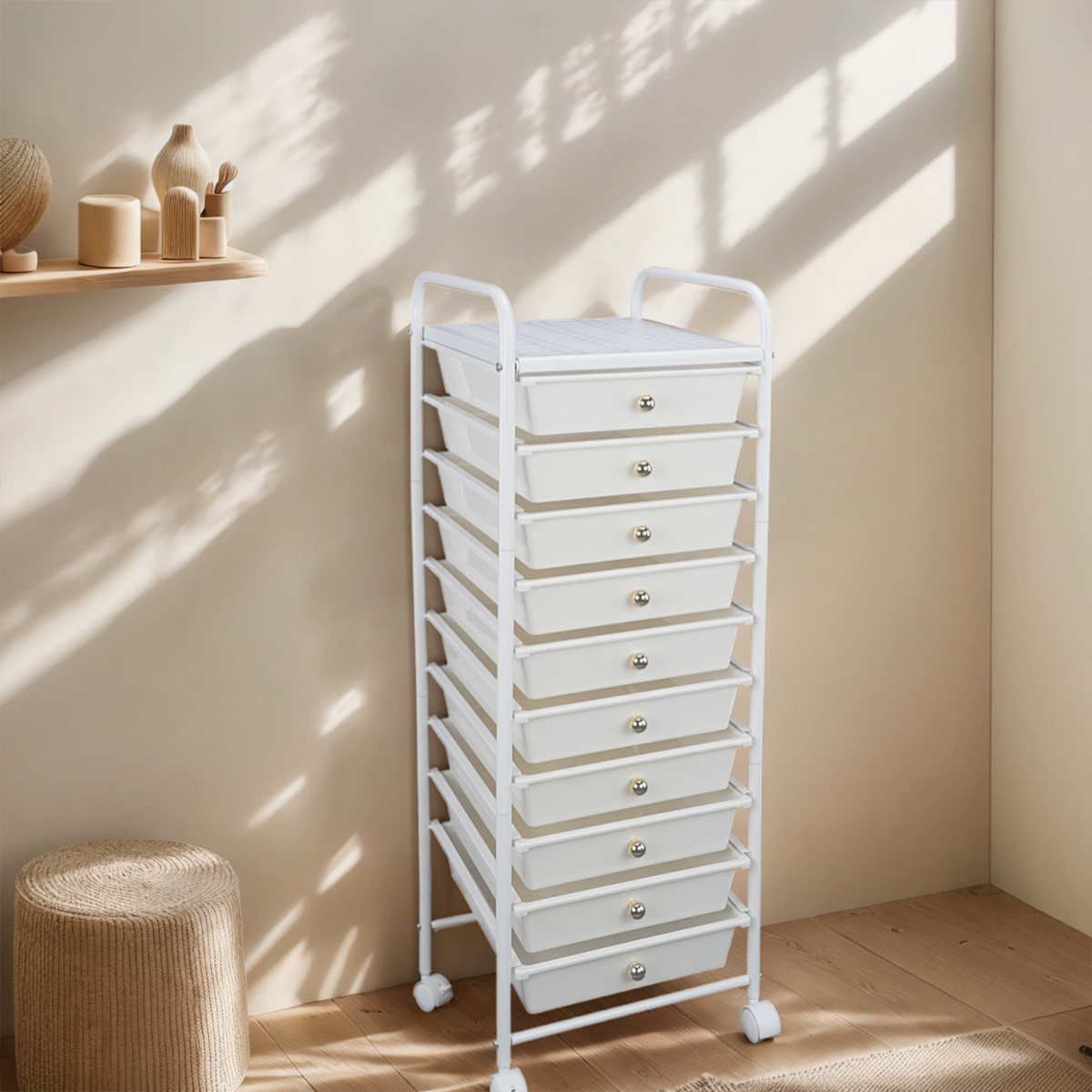 10 Drawers Plastic Storage Cart