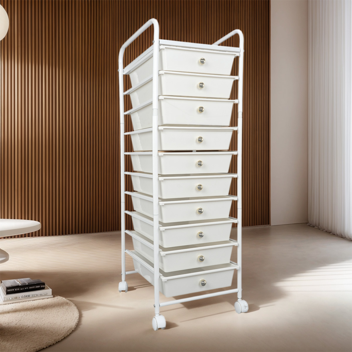 10-Tier Metal Rolling Cart
