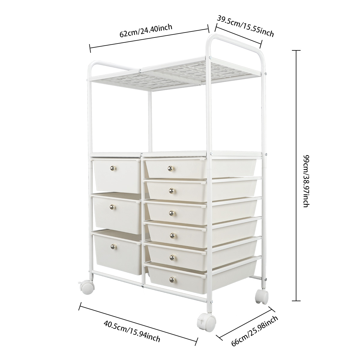 Costway 9 Drawer Rolling Storage Cart