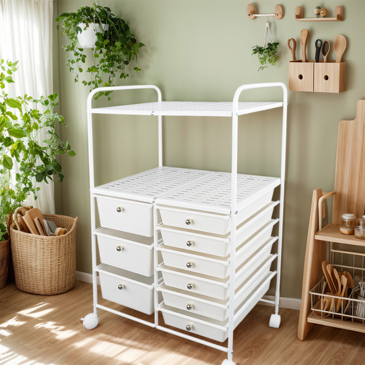 Costway 9 Drawer Rolling Storage Cart