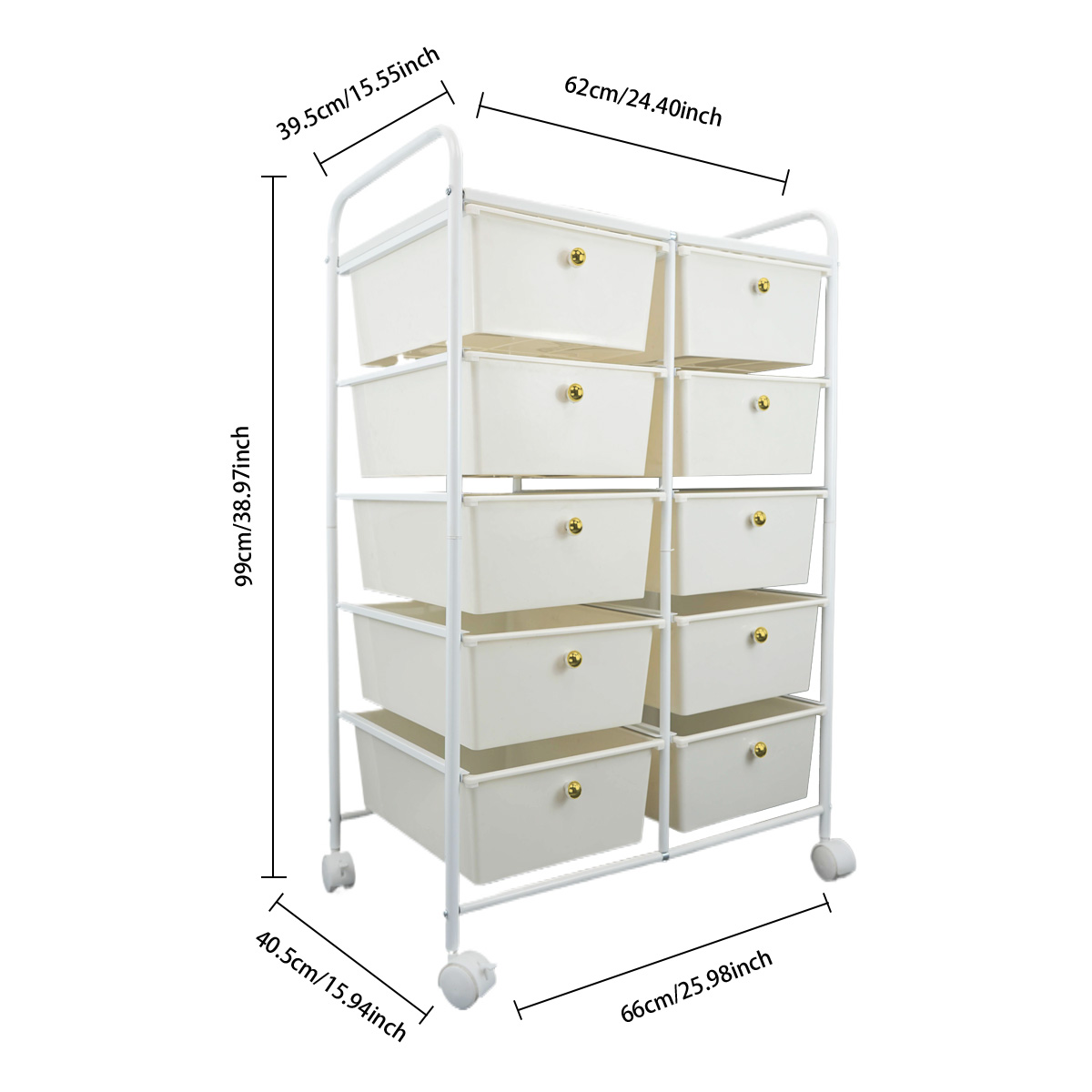 Costway 10-Drawer Storage Cart