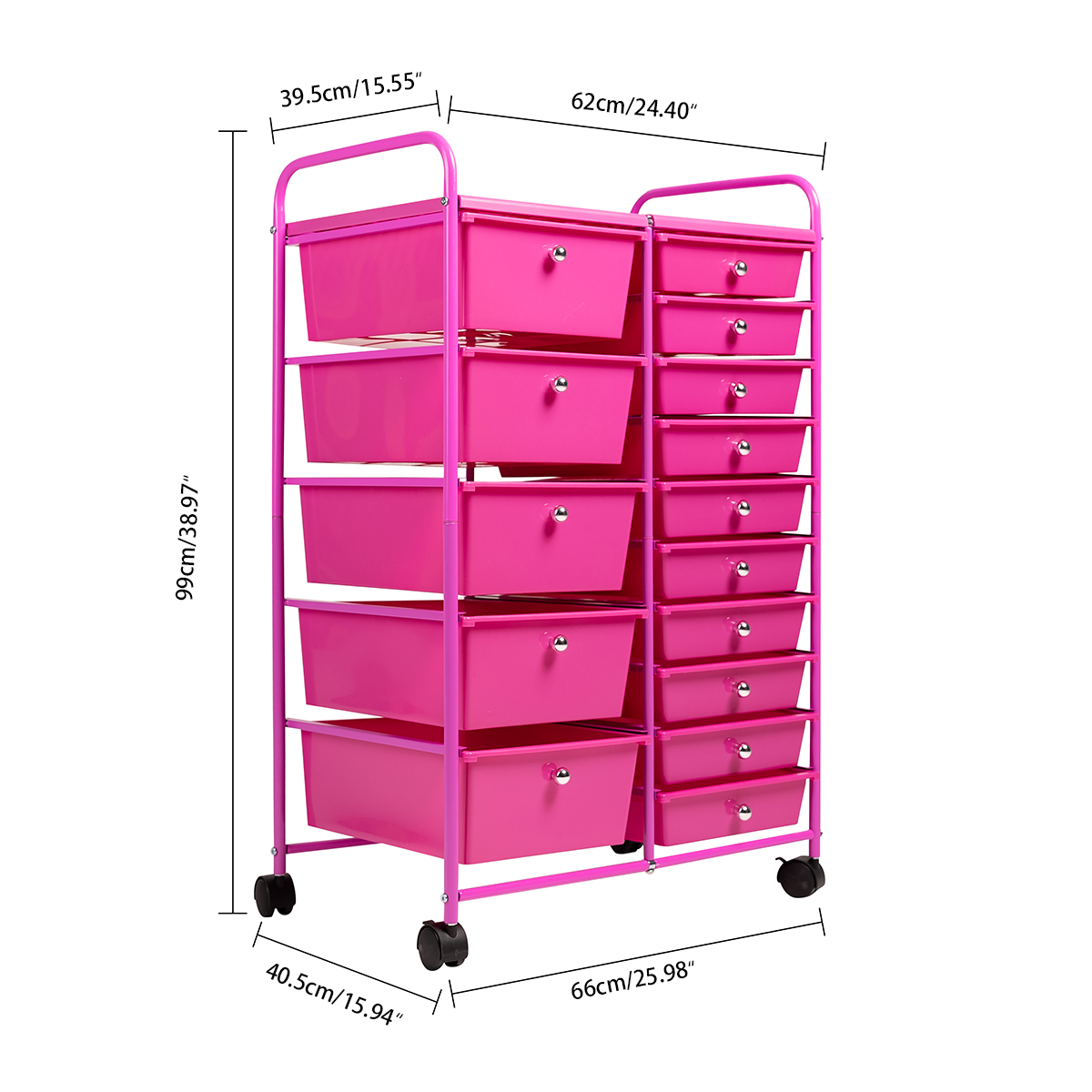 15 drawer storage cart