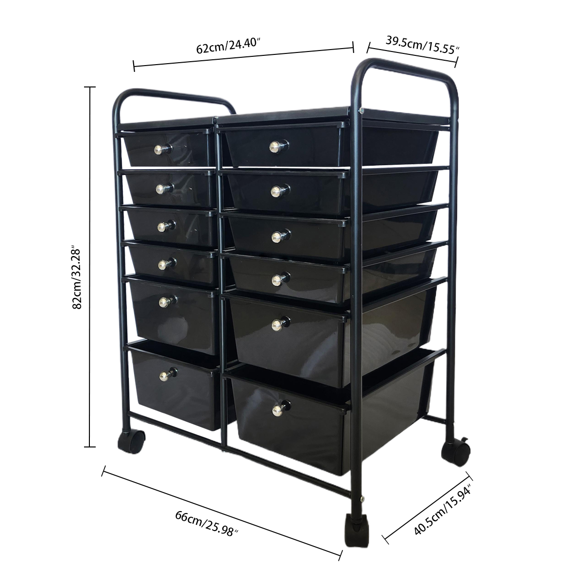 Alden Design 12 Drawer Rolling Storage Cart