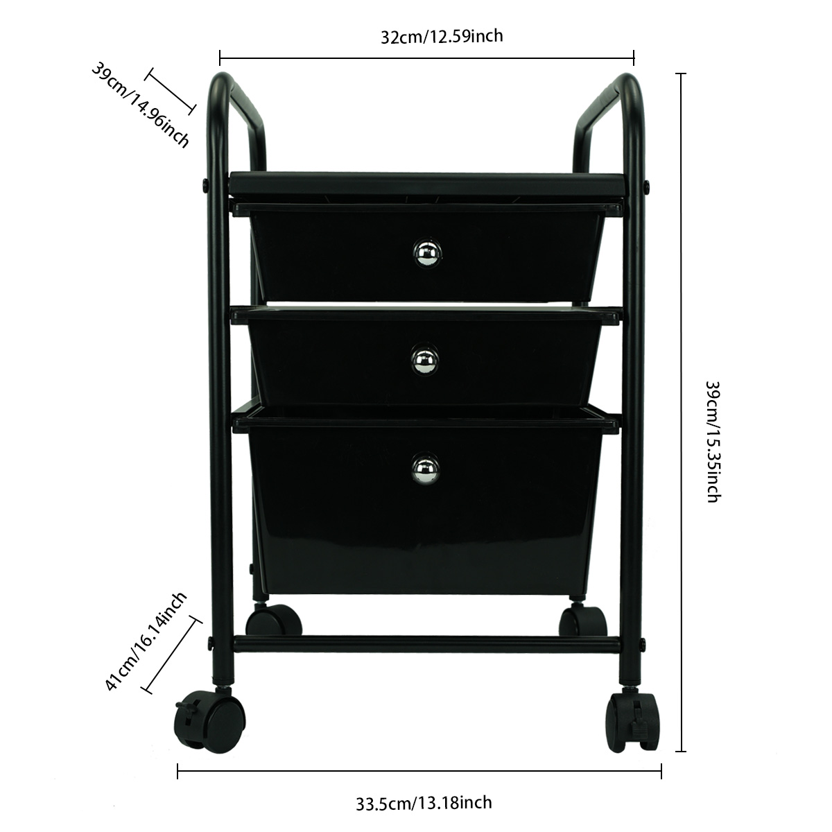 Urban Shop Plastic 3 Drawer Rolling Organizer