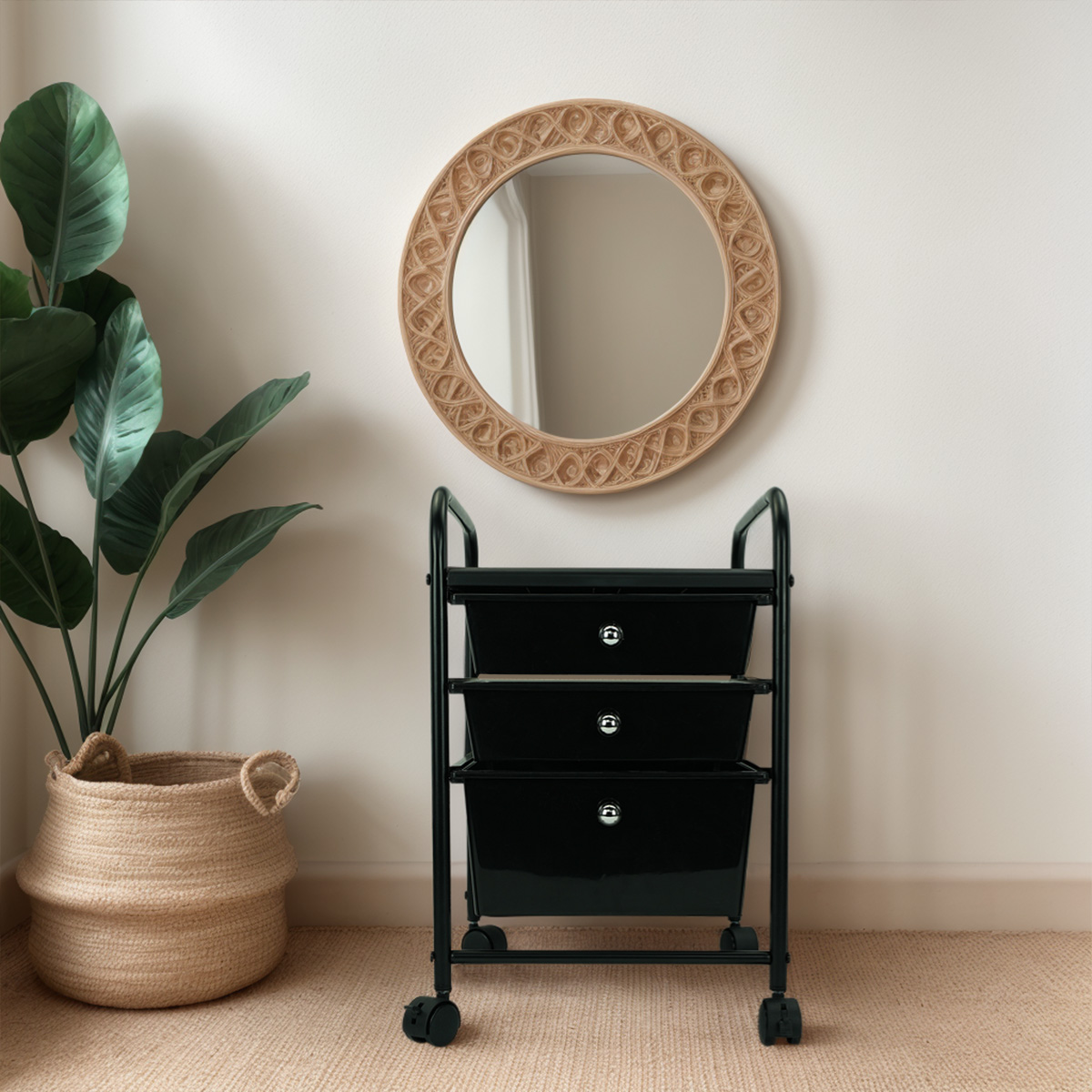 Urban Shop Plastic 3 Drawer Rolling Organizer
