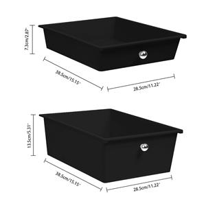 Trolley with 3 Black Plastic Drawers