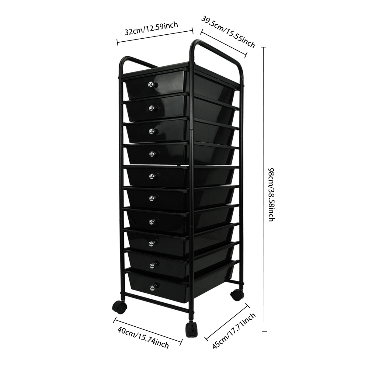Simple Houseware Utility Cart with 10 Drawers