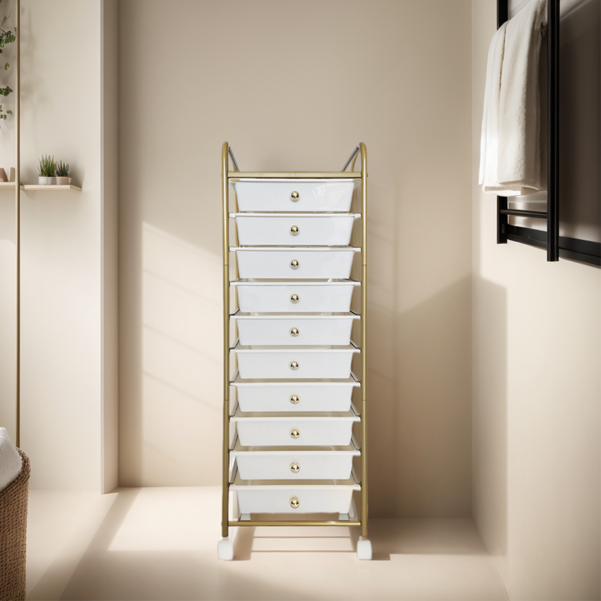 Honey Can Do 10-Drawer Metal Rolling Storage Cart