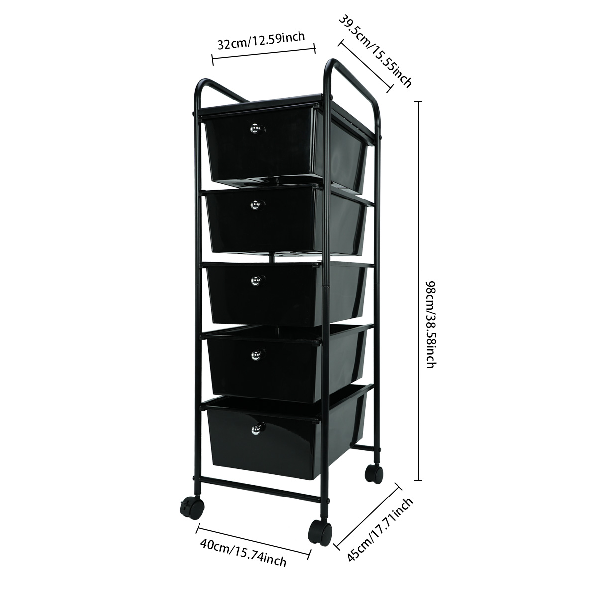Costway Black Office cart