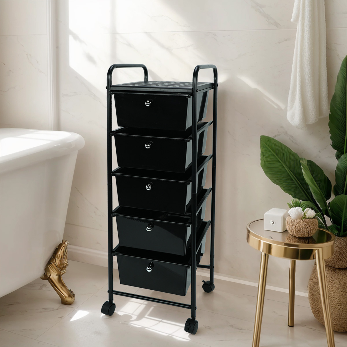 5 Drawers mobile storage trolley