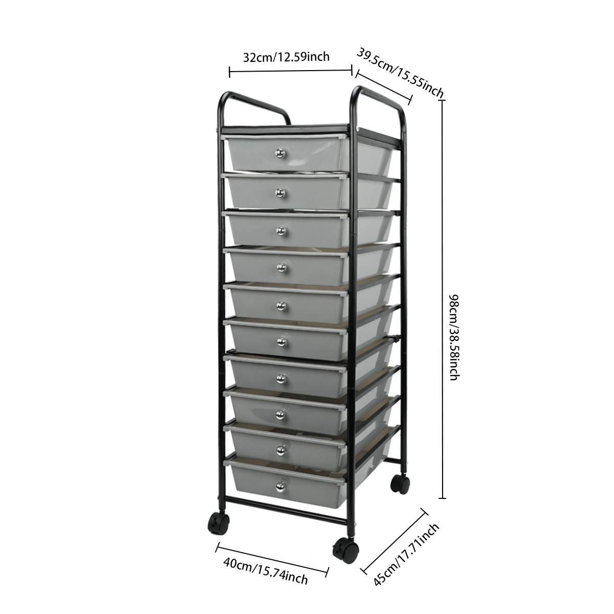 Storage Cart with Removable Drawers