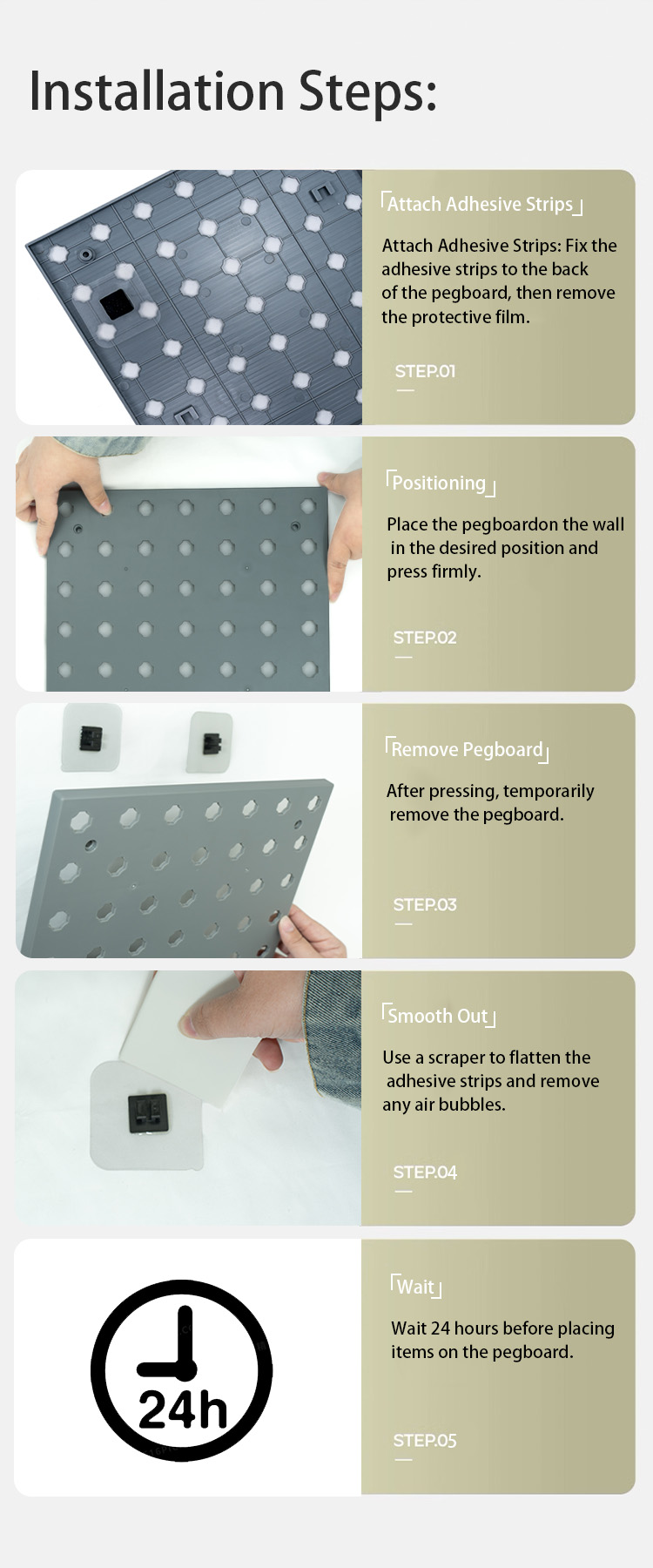 Wall Organizer Pegboard Set