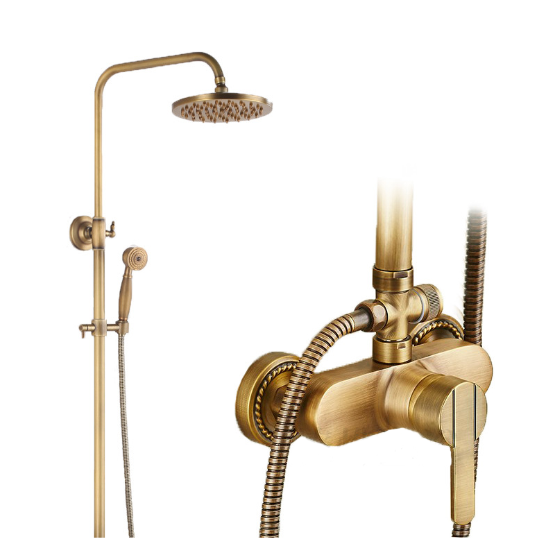 antique brass shower set