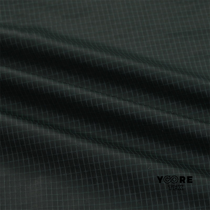 Black T2T ripstop polyester fabric