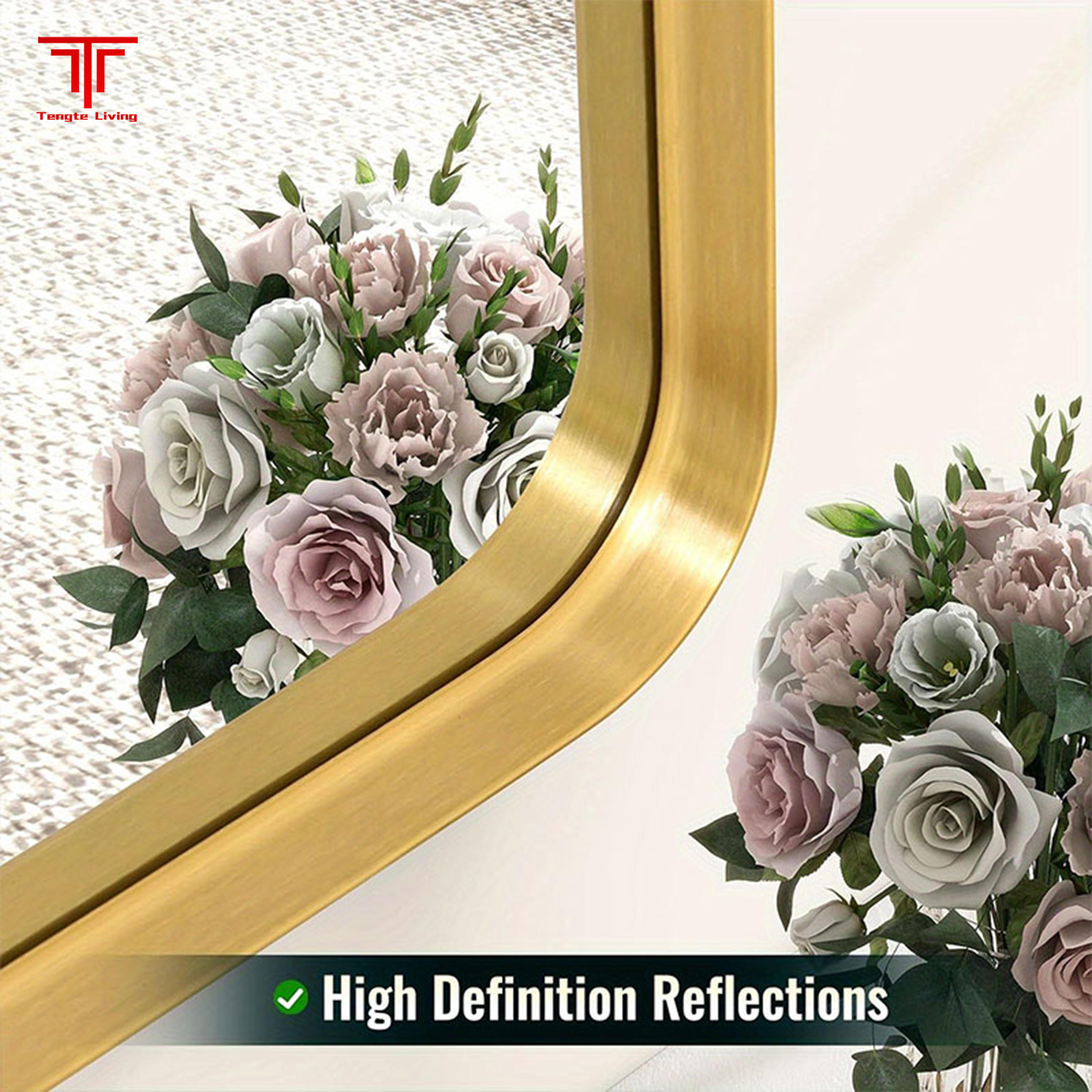 metal framed bathroom mirror